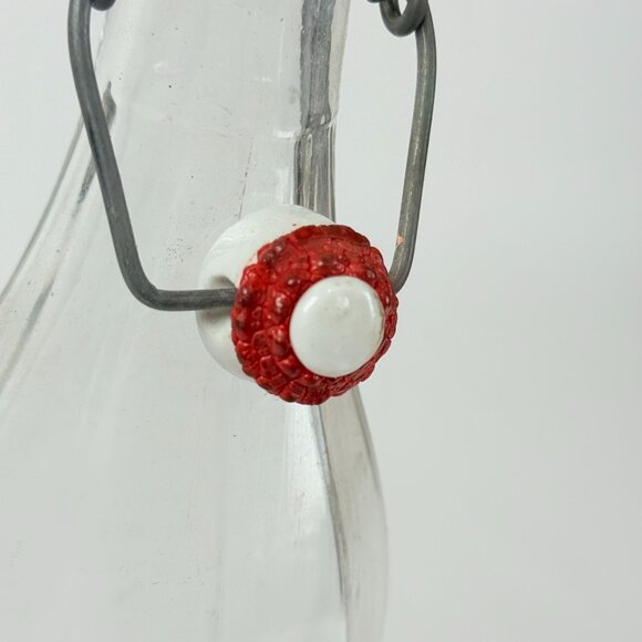 Vintage 13" Italian Glass Bottle With Ceramic Stopper Swing Top Closure Clear - Picture 4 of 9